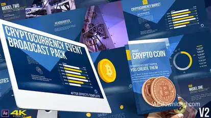 Cryptocurrency Event Broadcast Pack v2 Video Displays template preview