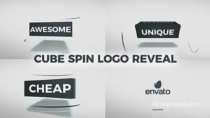 Cube Spin Logo Reveal Video Displays template preview