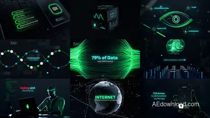 Cyber Technology Trailer Video Displays template preview