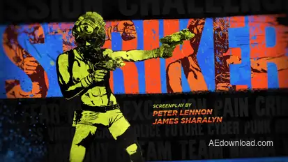 Cyberpunk Movie Titles Video Displays template preview