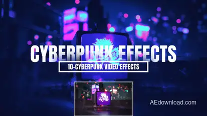 Cyberpunk Overlays Effect | MOGRT Premiere Pro template preview