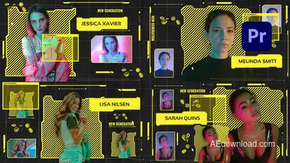 Cyberpunk Scan Premiere Pro template preview