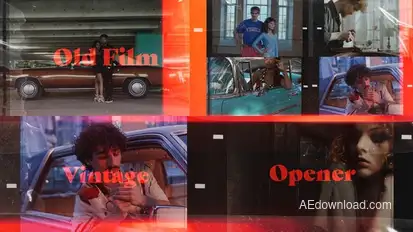 Damaged Old Film Reel Intro: Authentic Vintage Stip Opener Slideshow for Premiere Pro Premiere Pro template preview