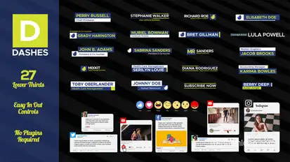 Dash Lower Thirds Video Displays template preview