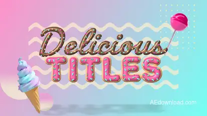 Delicious Titles Premiere Pro template preview
