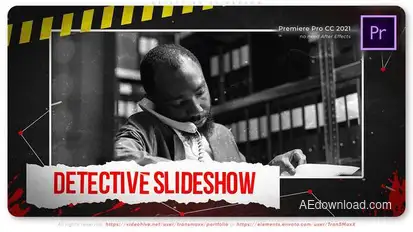 Detective Slideshow Premiere Pro template preview