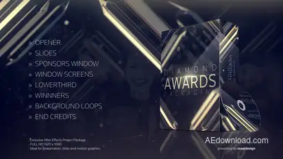 Diamond Awards Packaging Video Displays template preview