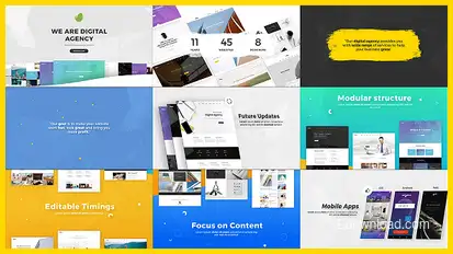 Digital Agency Presentation Video Displays template preview