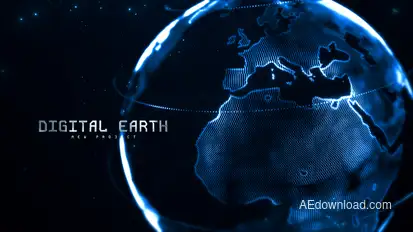 Digital Earth Premiere Pro template preview