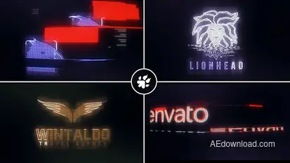 Digital Glitch Logo Video Displays template preview
