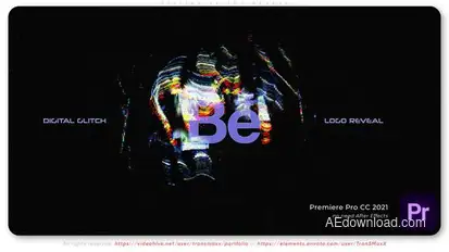 Digital Glitch Reveal Premiere Pro template preview
