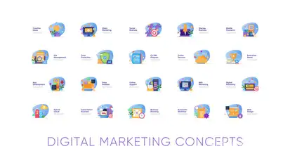 Digital Marketing Concepts Video Displays template preview
