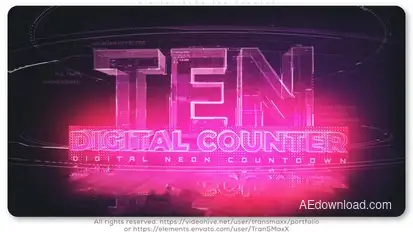 Digital Neon TEN Counter Video Displays template preview