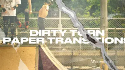 Dirty Torn Paper Transitions Premiere Pro template preview