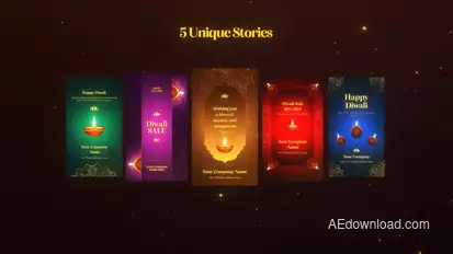 Diwali Social Media Post Mogrt Premiere Pro template preview