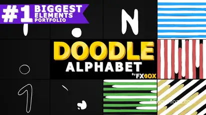 Doodle Alphabet And Transitions Video Displays template preview