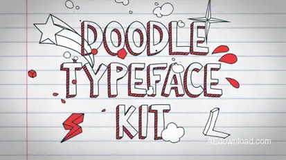 Doodle Typeface Kit Video Displays template preview
