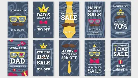 10 Father`s Day Sales 2020 Freebies template preview