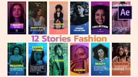 12 Stories Fashion Freebies template preview