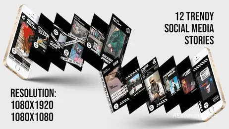 12 Trendy Social Media Stories Freebies template preview