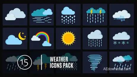 15 Weather Icons Pack Freebies template preview