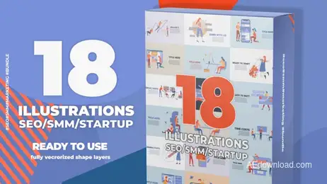 18 Animated SEO Illustrations Freebies template preview