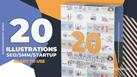 20 Digital Marketing Illustrations Freebies template preview