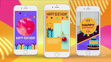 24 Instagram Stories B-Day Freebies template preview