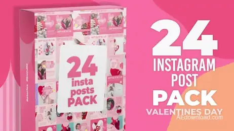 24 Valentine's Day Instagram Posts Freebies template preview