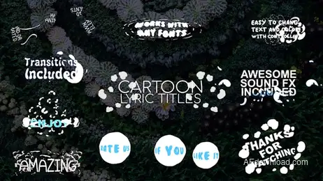 2D Cartoon Lyric Titles Freebies template preview