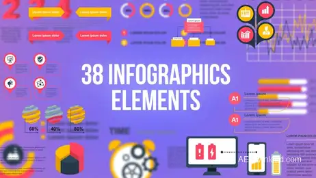 38 Infographics Elements Freebies template preview