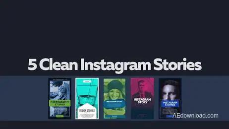 5 Clean Instagram Stories Freebies template preview