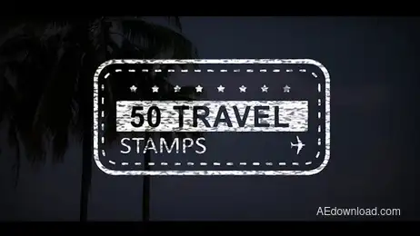50 Travel Stamps Freebies template preview