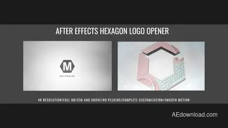 After Effects Hexagon Logo Opener Freebies template preview