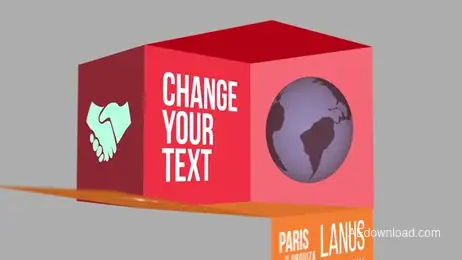 Animated 3D Squares Opener Freebies template preview