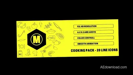 Cooking Pack - 20 Line Icons Freebies template preview