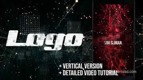 Digital Glitch Logo Reveal Freebies template preview