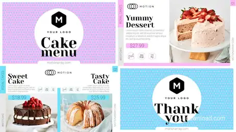 Elegant Cake Menu Freebies template preview