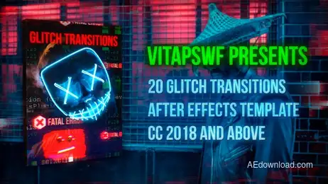 Error Glitch Transitions Freebies template preview