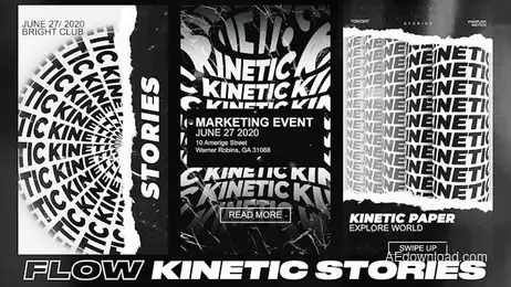 Flow Kinetic Typography Stories Freebies template preview