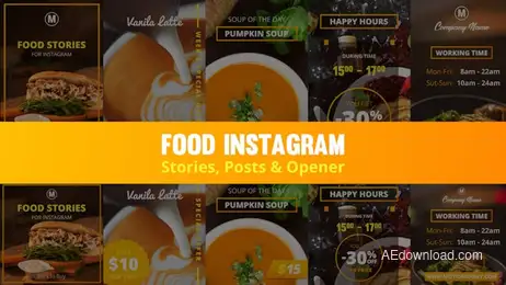 Food Instagram Stories, Posts & Opener Freebies template preview