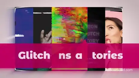 Glitch Instagram Stories Freebies template preview