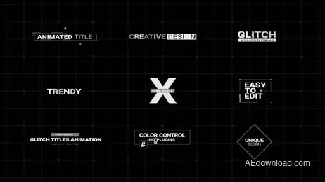 Glitch Titles Animation Freebies template preview