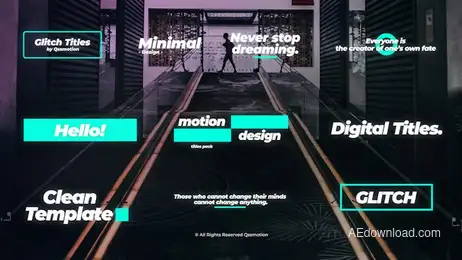 Glitch Titles Freebies template preview