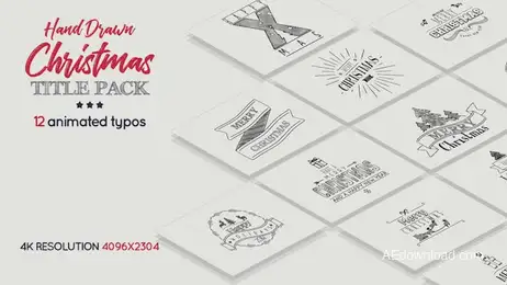 Hand Drawn Christmas Titles Pack Freebies template preview