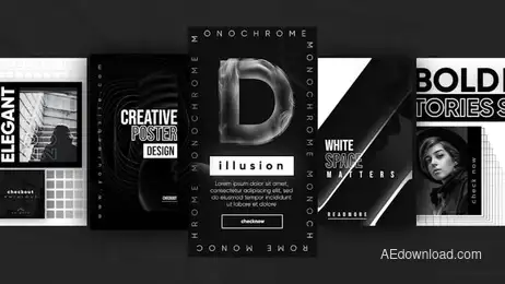 Instagram Monochrome Stories Freebies template preview