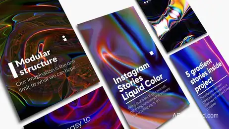 Instagram Stories Liquid Color Freebies template preview
