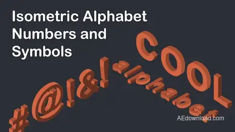 Isometric Alphabet, Numbers And Symbols Freebies template preview