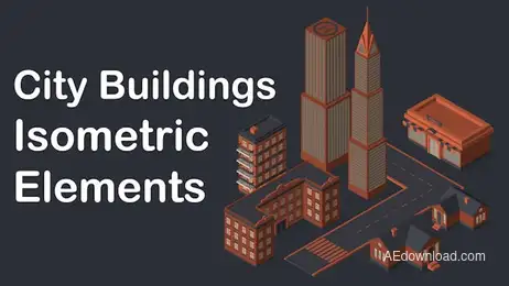 Isometric City Buildings Freebies template preview