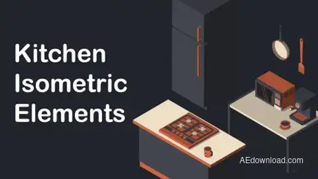 Kitchen Isometric Elements Freebies template preview